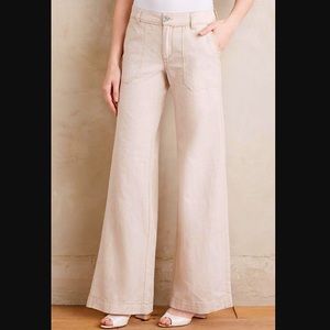 Pilcro and the Letterpress Cream Wide-Leg Pants